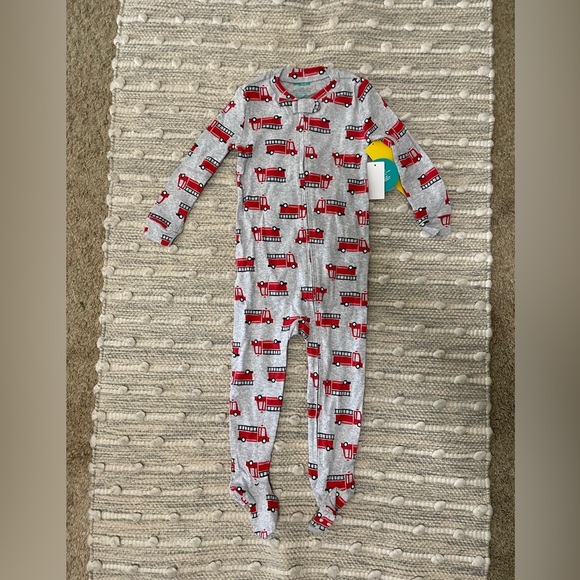 Fire trucks footie pajamas NWT 24 months - Picture 1 of 7